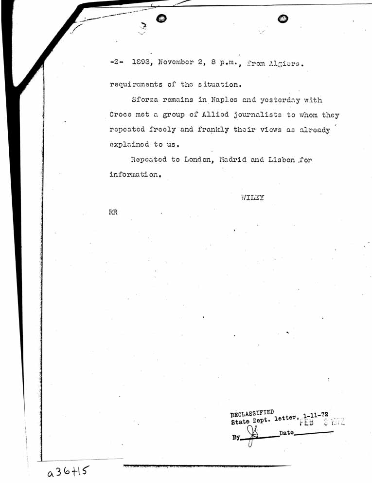 [a36t15.jpg] - Memorandum to The President: Department of State-November 9, 1943