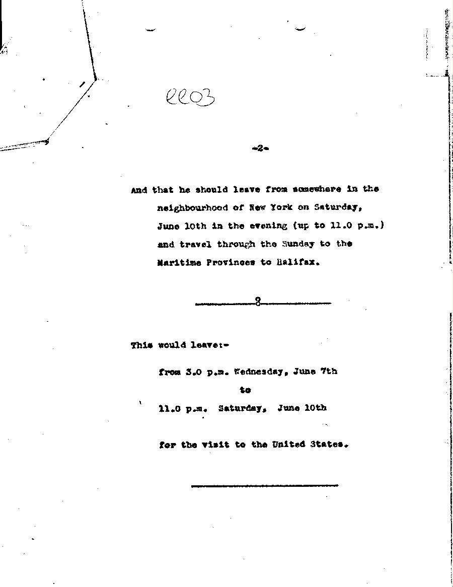 [a303ee03.jpg] - Cont-Ronald Lindsay's memo regarding King and Queen visitn.d.