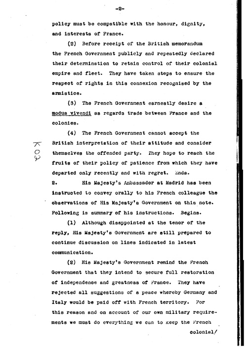 [a311k02.jpg] - Telegram from Foreign Office to the British Embassy, Washington 10/21/40