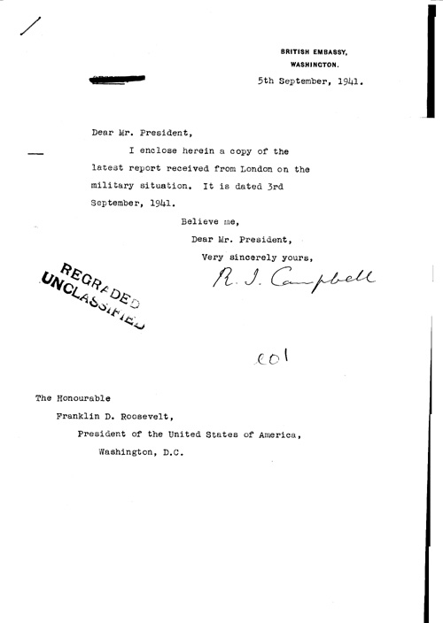 [a323e01.jpg] - Cover letter; Campbell-->FDR 9/5/41
