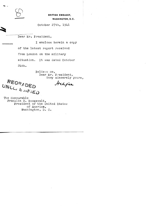 [a324s01.jpg] - Cover letter; Halifax-->FDR 10/27/41