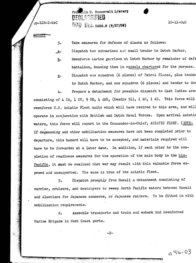 [a46i03.jpg] - US FLEET DISPOSITIONS AND OPERATIONS- OCTOBER 11- 1940 PAGE- 3