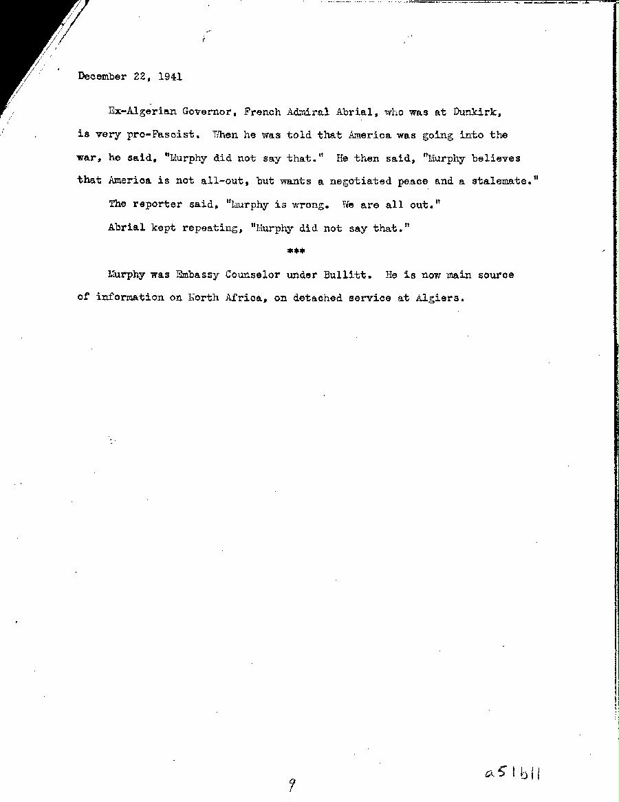 [a51b11.jpg] - Memorandum, G.C. Marshall-->President-Jan 9, 1942