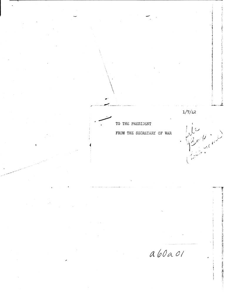 [a60a01.jpg] - Secretary of War to FDR 1/7/42