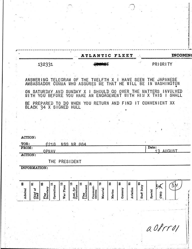 [a08rr01.jpg] - OPNAV-->The President 8/13/41