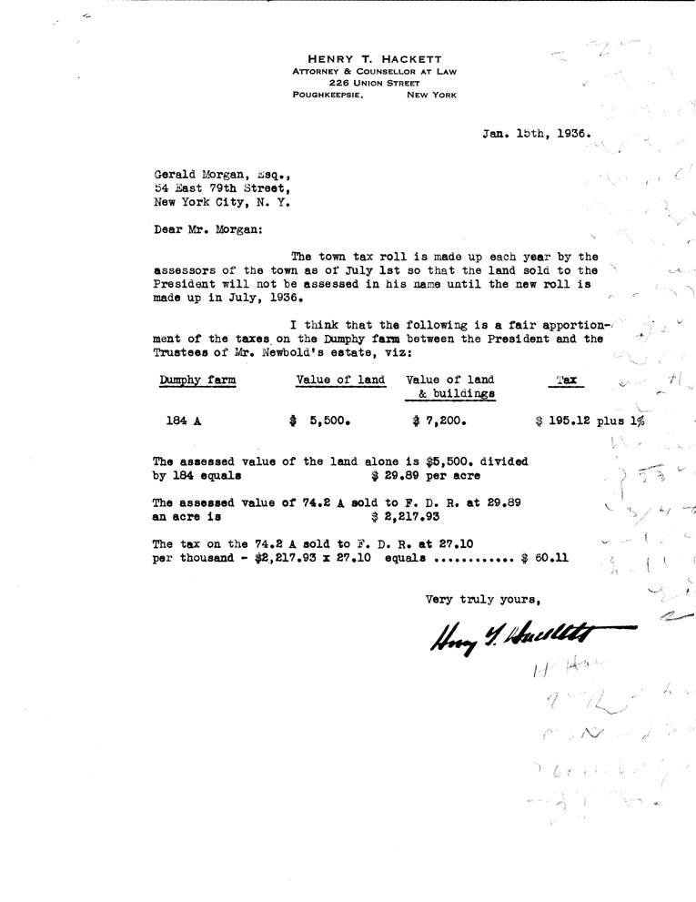 [a907bd01.jpg] - Letter from Hackett to Morgan January 15, 1936