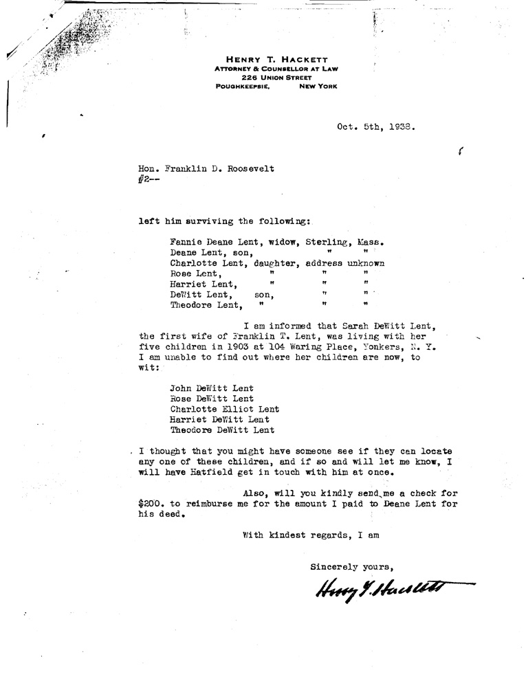 [a908cg02.jpg] - Letter to Hackett from FDR September 30, 1938
