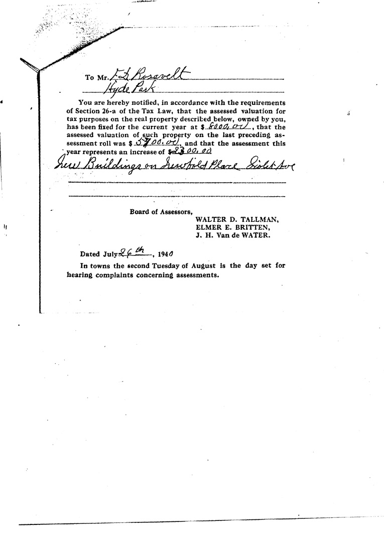 [a909ck01.jpg] - Notice of taxes due July 26, 1940
