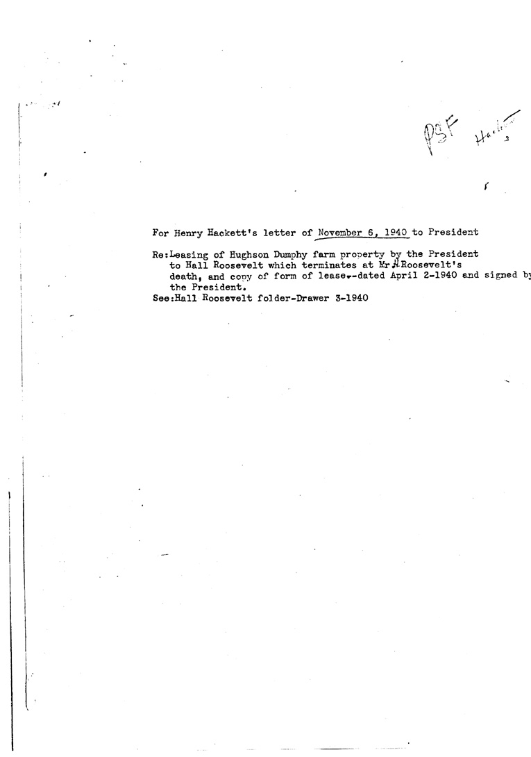 [a909cu01.jpg] - Note about HackettLetter to FDR November 6, 1940