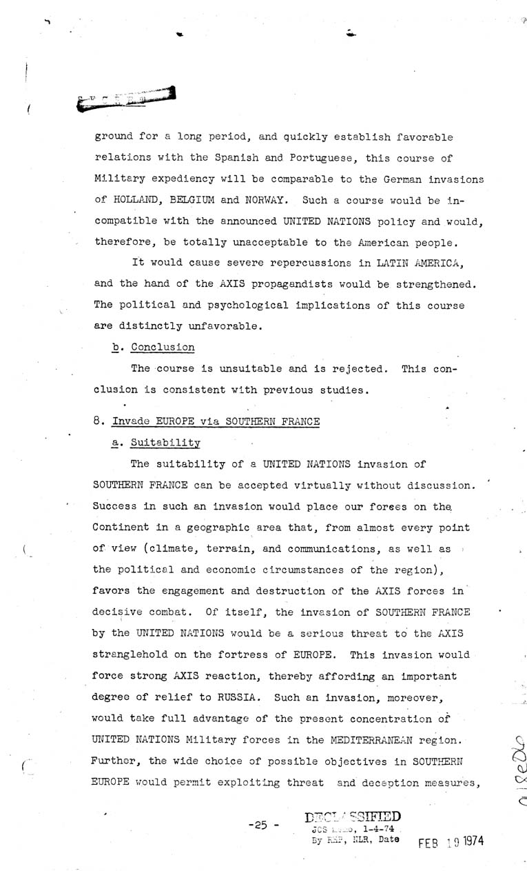 [a18e06.jpg] - Joint Chiefs of Staff, Invasion of the European Continent from the United Kingdom in 1943-1944 (J.C.S. 288/1) May 8, 1943