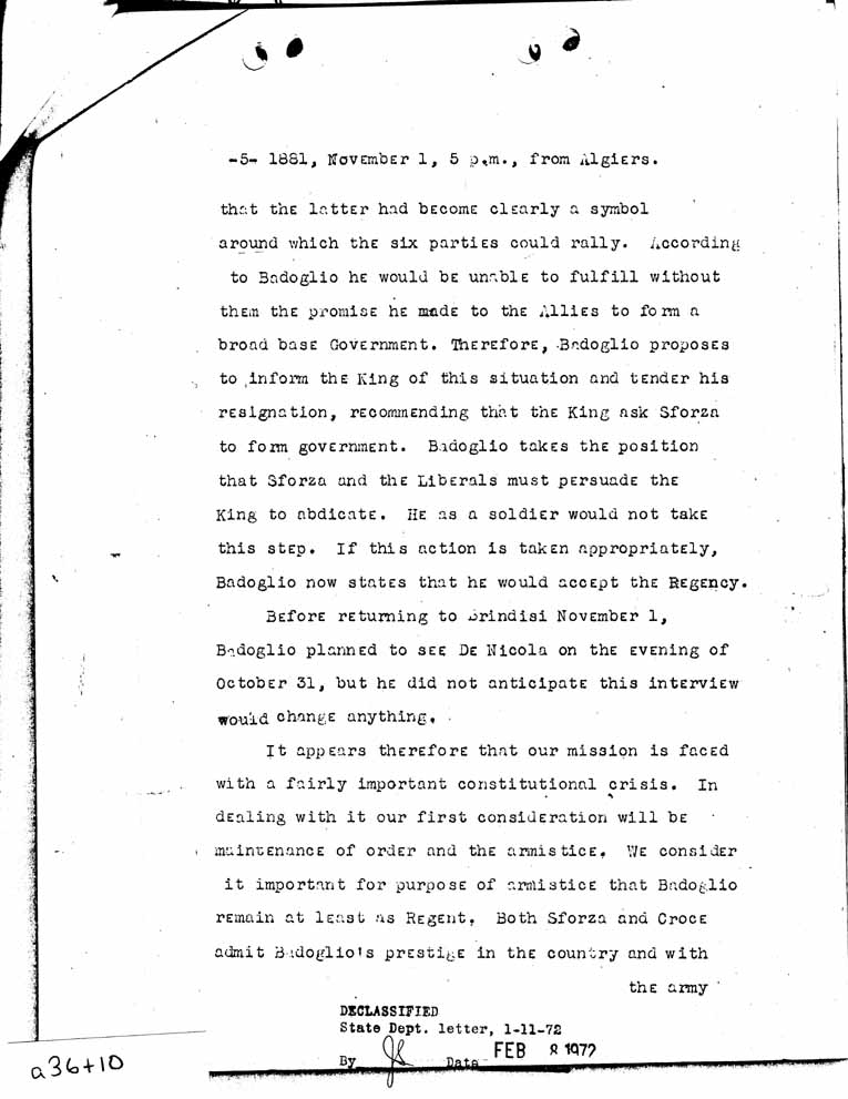 [a36t10.jpg] - Memorandum to The President: Department of State-November 9, 1943