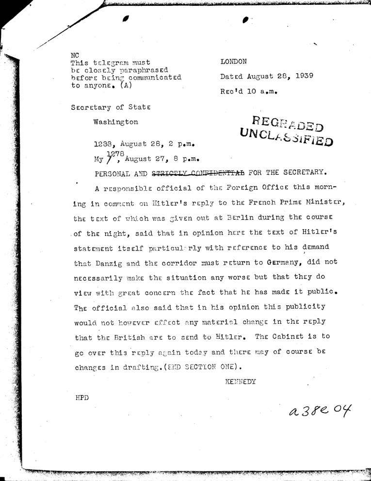 [a38e04.jpg] - Kennedy-->Secretary of State-Aug 28, 1939-10:20-11:50a.m.