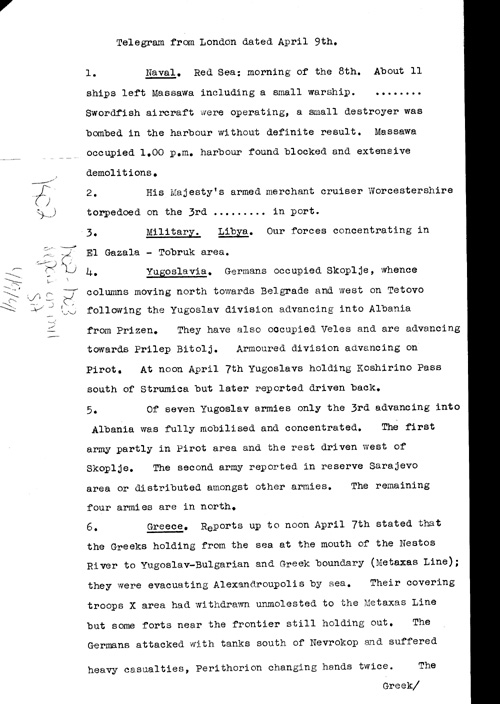 [a319k02.jpg] - Report on military situation 4/9/41