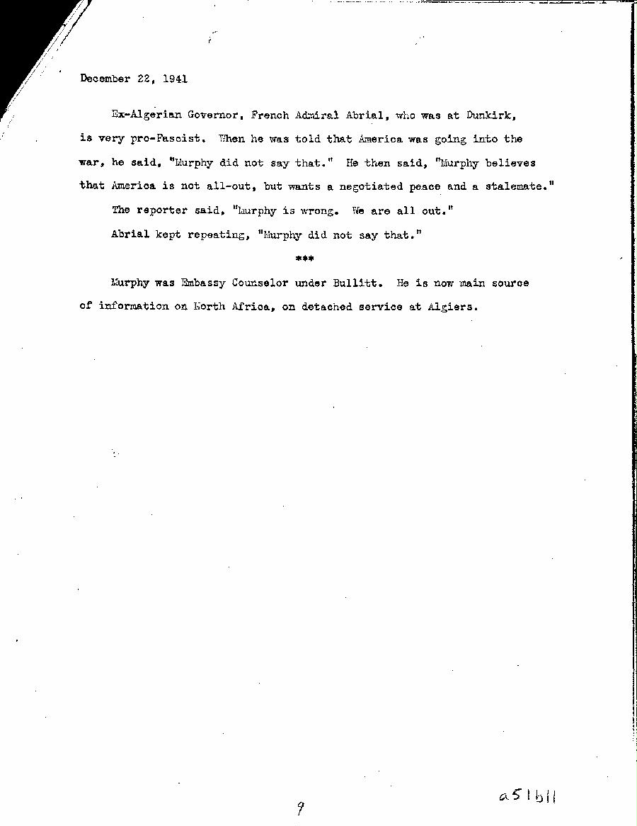 [a51b11.jpg] - Memorandum, G.C. Marshall-->President-Jan 9, 1942