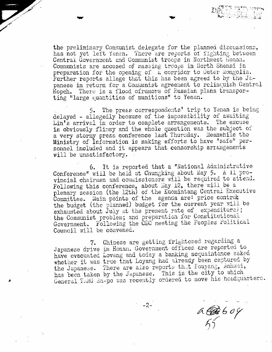 [a55b04.jpg] - Donovan --> FDR - May 4, 1944