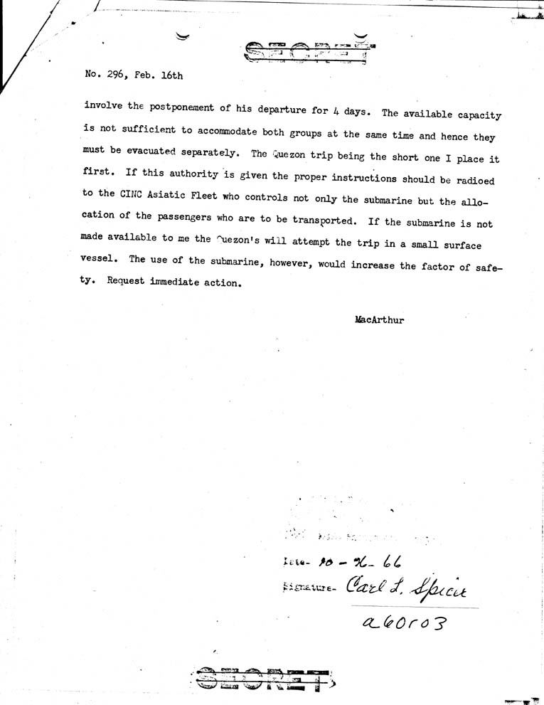 [a60r03.jpg] - Marshall to Adjutant General 2/16/42