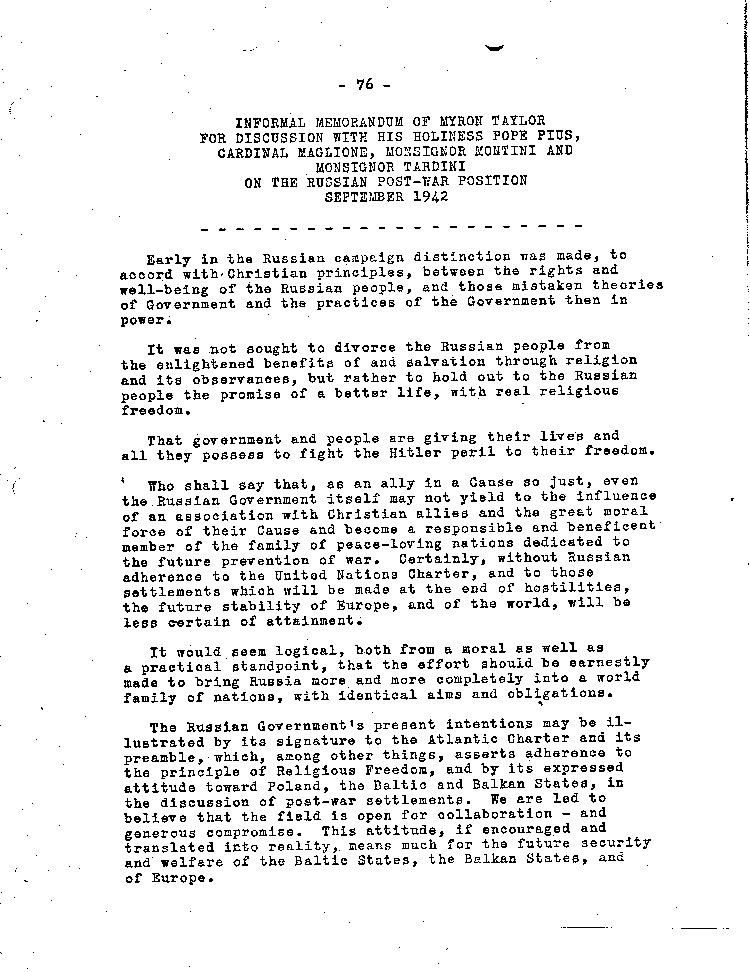 [a467ab01.jpg] - Informal Memorandum of Myro Taylor 9/42