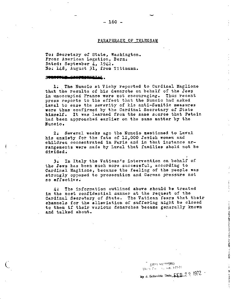 [a467bg01.jpg] - Paraphrase of Telegram American Legation-->Sec of State 9/4/42