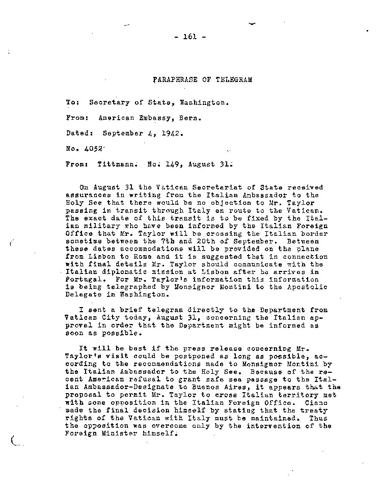 [a467bh01.jpg] - Paraphrase of Telegram American Embassy-->Sec of State 9/4/42