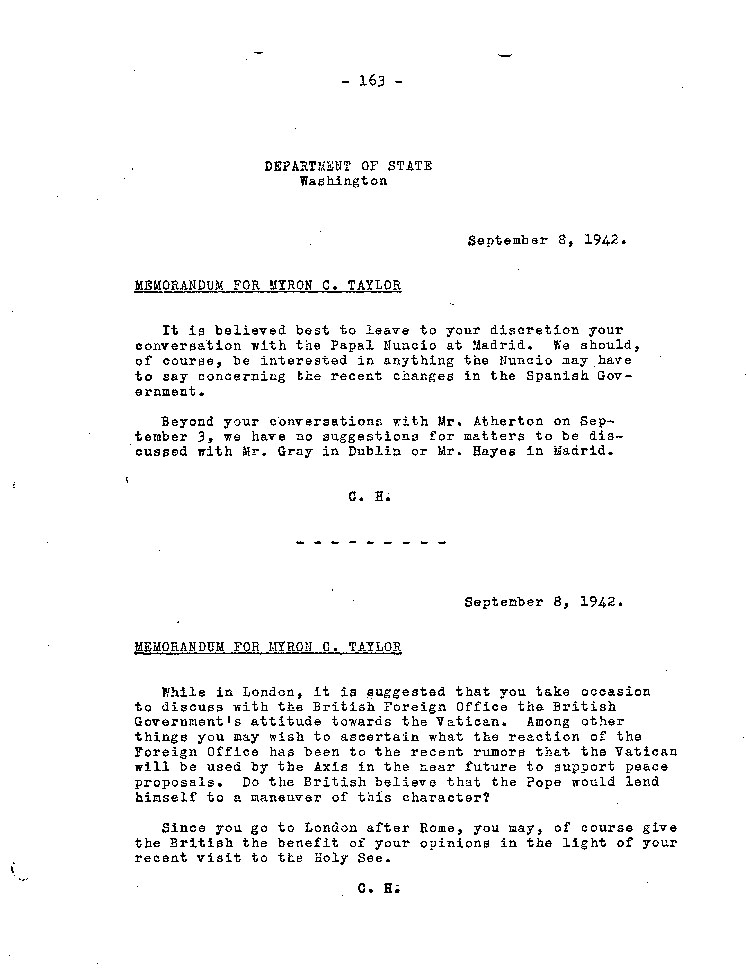 [a467bi01.jpg] - Memorandums for Taylor 9/8/42