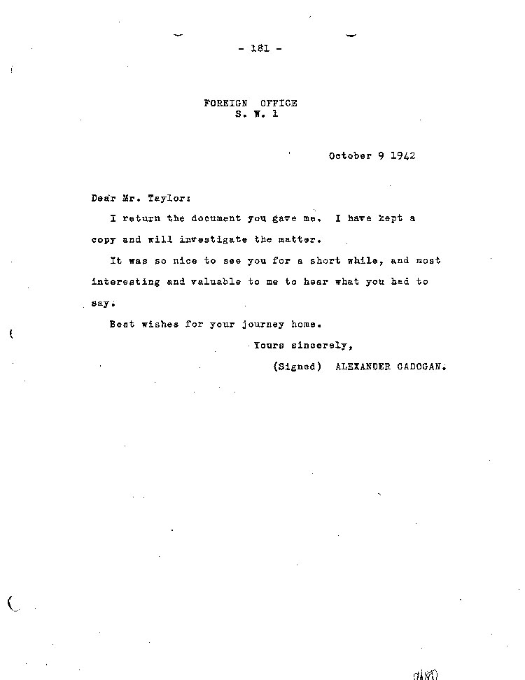 [a467bz01.jpg] - Alexander Cadogan-->Taylor 10/9/42