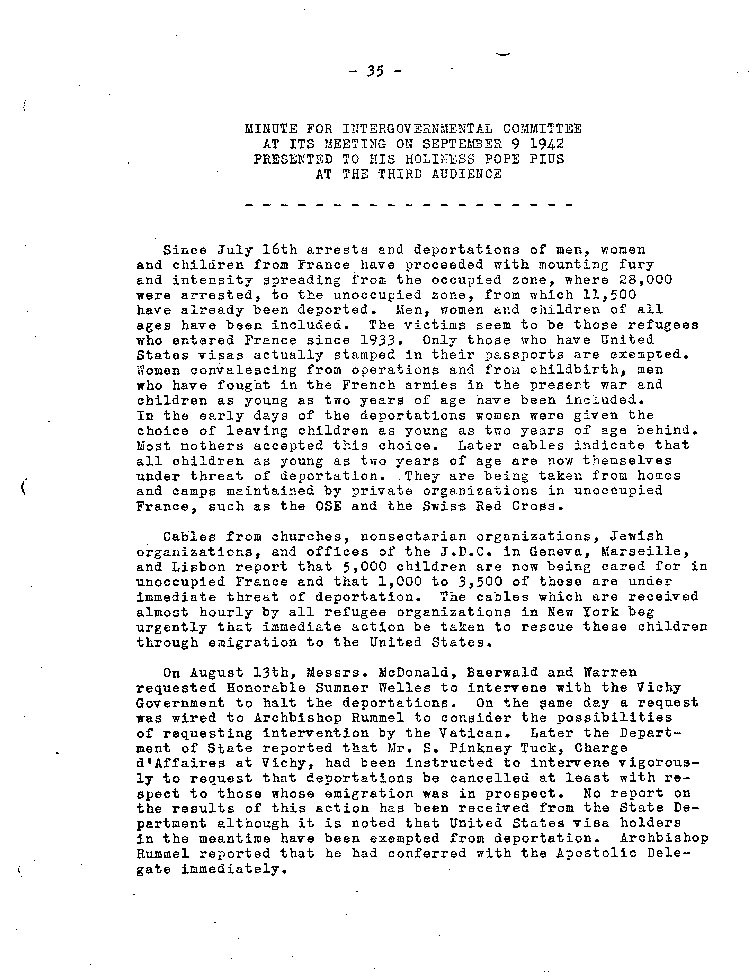 [a467p01.jpg] - Minute for Intergovernmental Committee at its Meeting 9/9/42