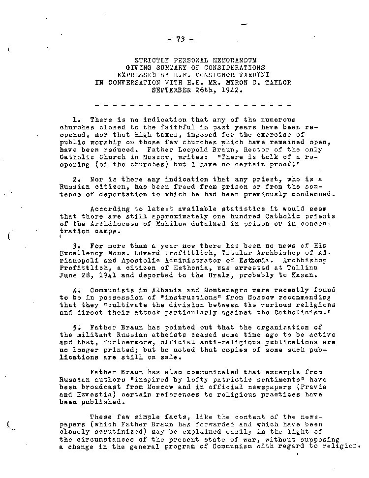 [a467z01.jpg] - Strictly Personal Memorandum 9/26/42
