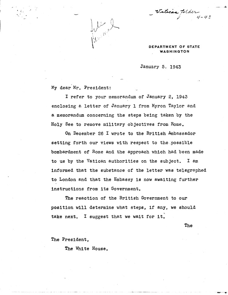 [a468a05.jpg] - Cordell Hull-->FDR 1/5/43