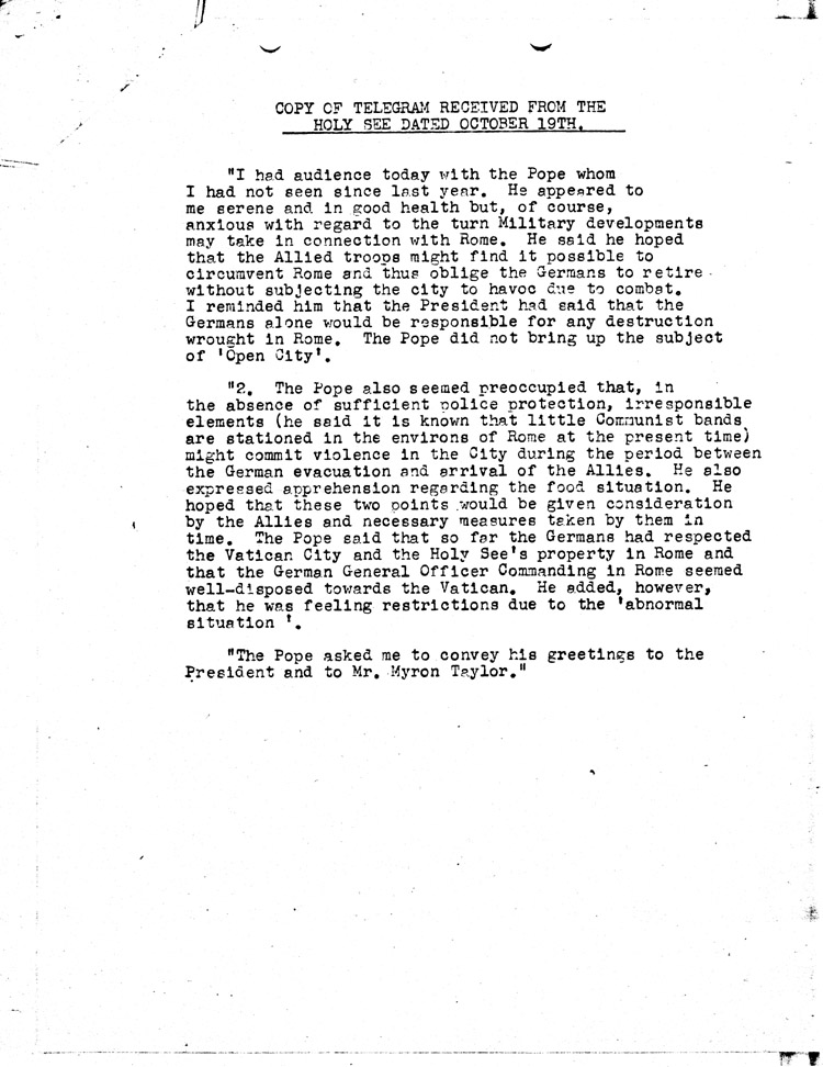 [a468aj04.jpg] - copy of Telegram from Holy See 10/19