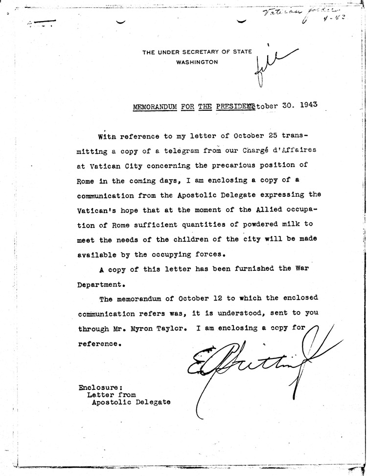 [a468ak01.jpg] - Stettinius jr-->F.D.R. memo 10/30/43