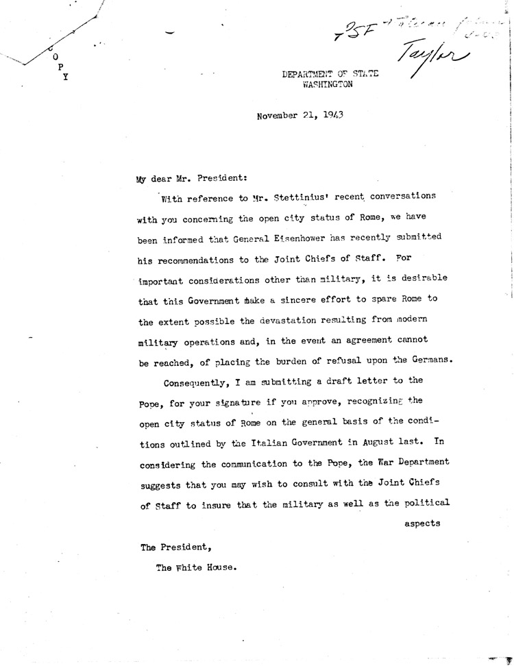 [a468ao02.jpg] - Hull, Sec.of State-->F.D.R.  11/21/43