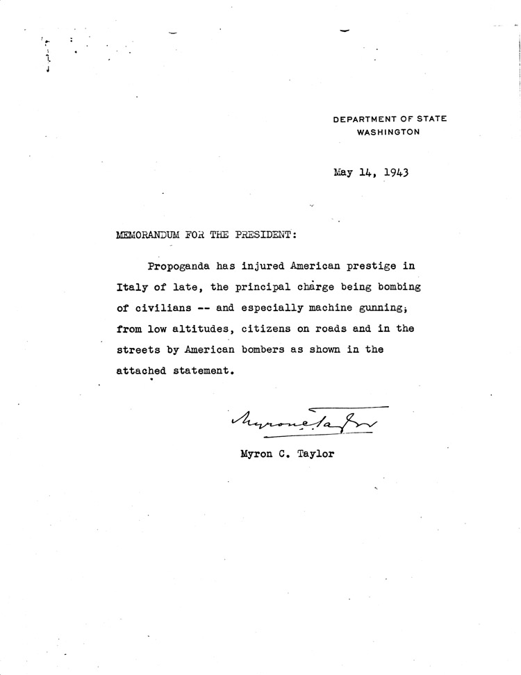 [a468g05.jpg] - Memorandum: Myron Taylor --> FDR 5/14/43