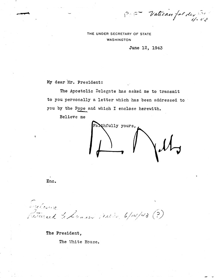 [a468i01.jpg] - Memorandum: Welles --> FDR 6/12/43