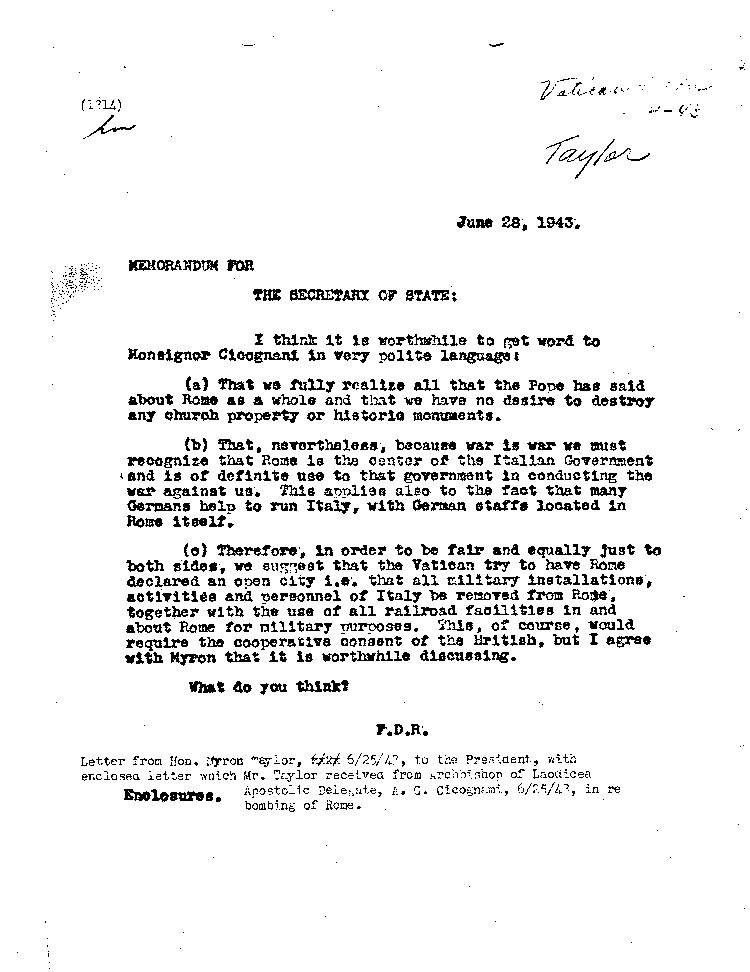 [a468k03.jpg] - Memorandum: FDR --> Secretary of State 6/28/43