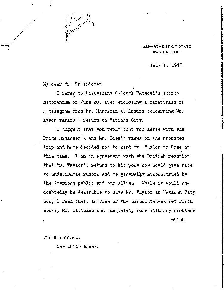 [a468n03.jpg] - Cordell Hull --> FDR	7/1/43