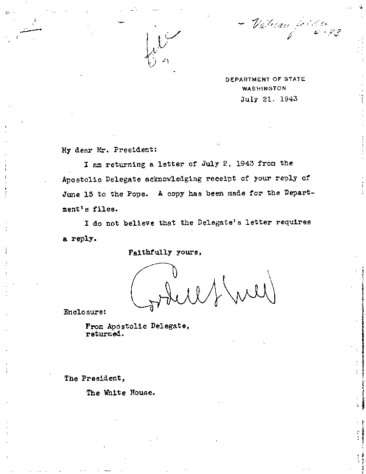 [a468r01.jpg] - Cordell Hull --> FDR	7/21/43