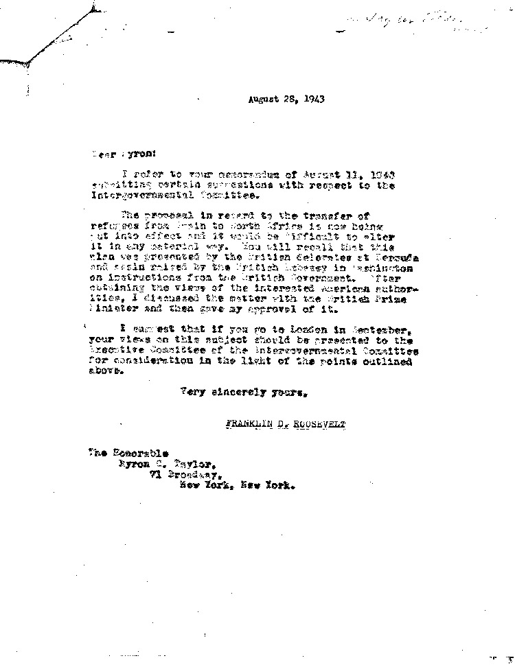 [a468w07.jpg] - FDR --> Myron Taylor	8/28/43