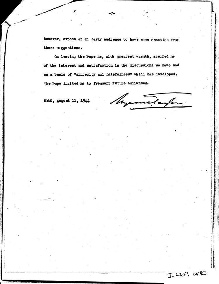 [a469ad10.jpg] - Memo: FDR -->Secretary of State               8/18/44