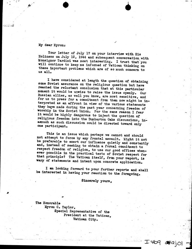[a469aj01.jpg] - Letter: FDR --> Myron Taylor               N.D