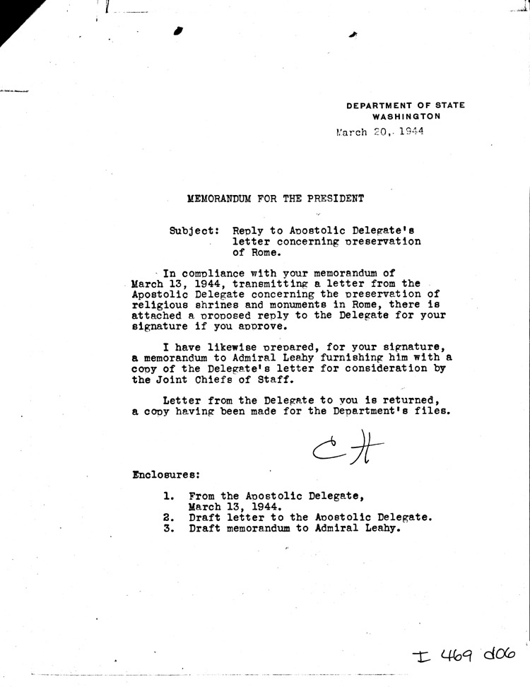 [a469d06.jpg] - Memorandum: CH --> FDR 3/20/44