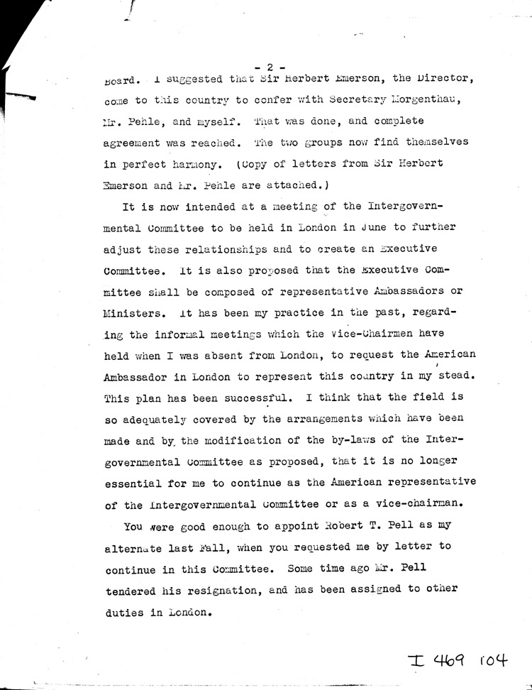 [a469i04.jpg] - Memorandum: Cordell Hull --> FDR          6/03/44