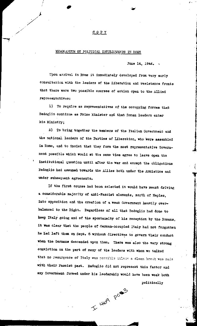 [a469p03.jpg] - Memorandum                         6/14/44