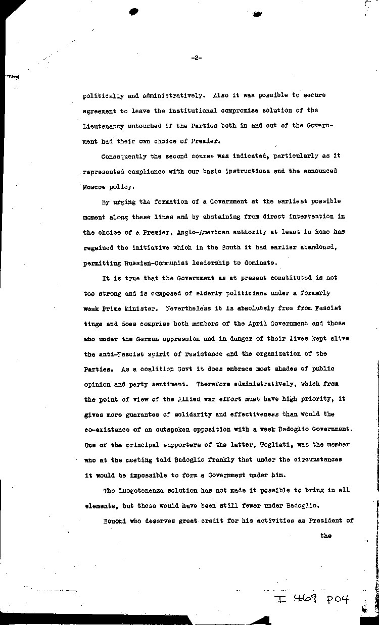 [a469p04.jpg] - Memo: Taylor --> FDR                    6/27/44