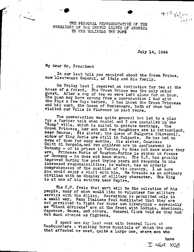 [a469x08.jpg] - Letter: Myron Taylor --> FDR               7/14/44