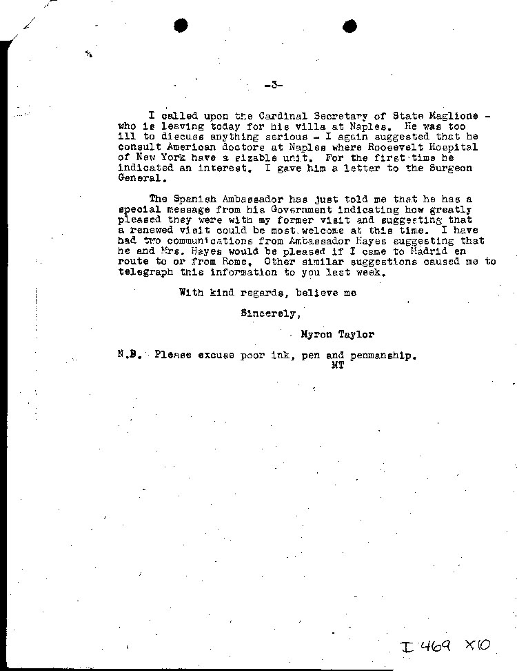[a469x10.jpg] - Letter: Myron Taylor --> FDR               7/19/44
