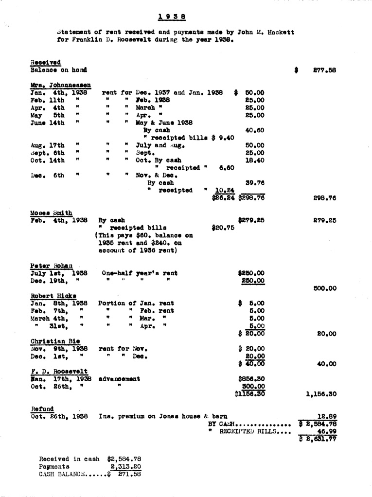 [a901an01.jpg] - Statement of rent received in 1938