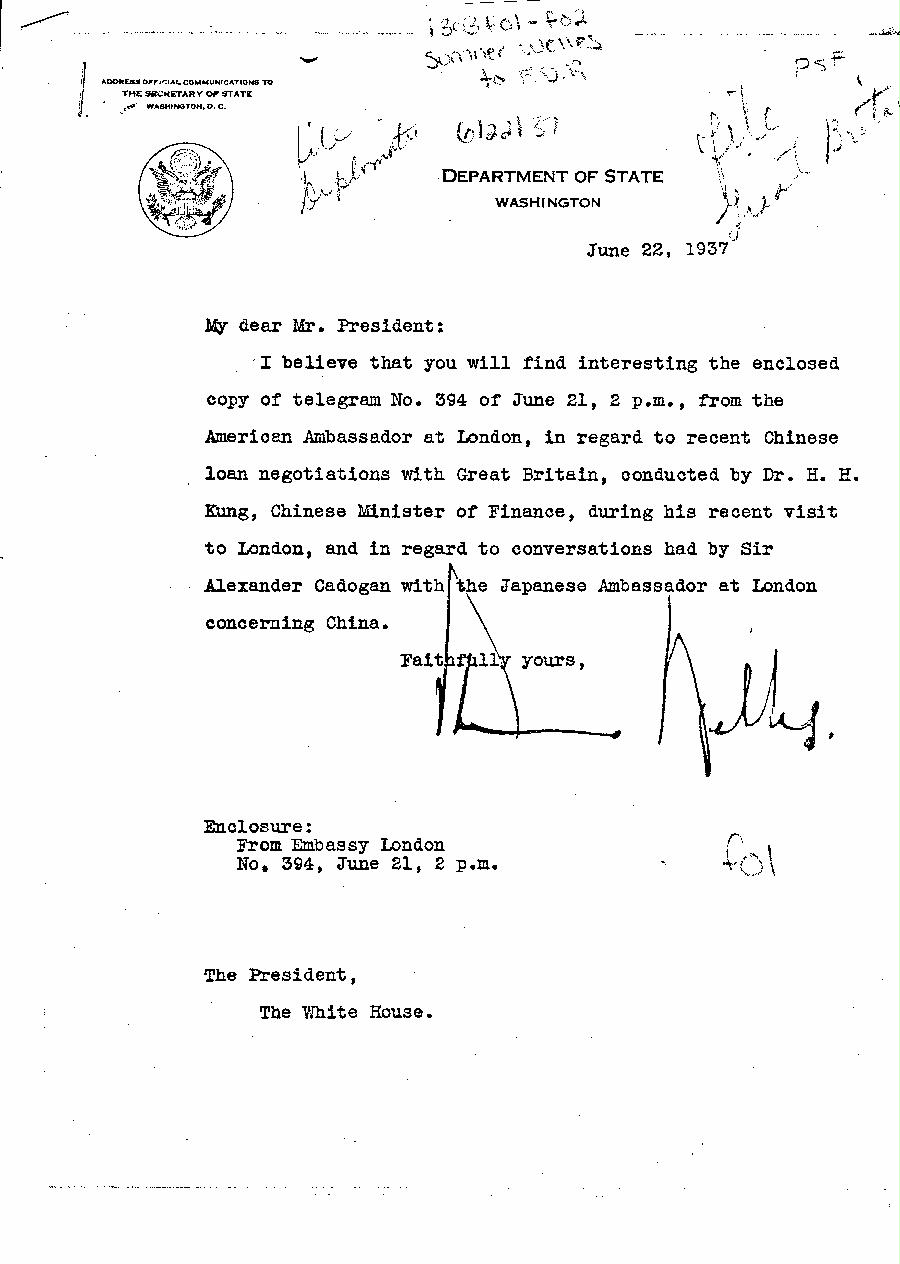 [a303f01.jpg] - Sumner Welles-->F.D.R6/22/37