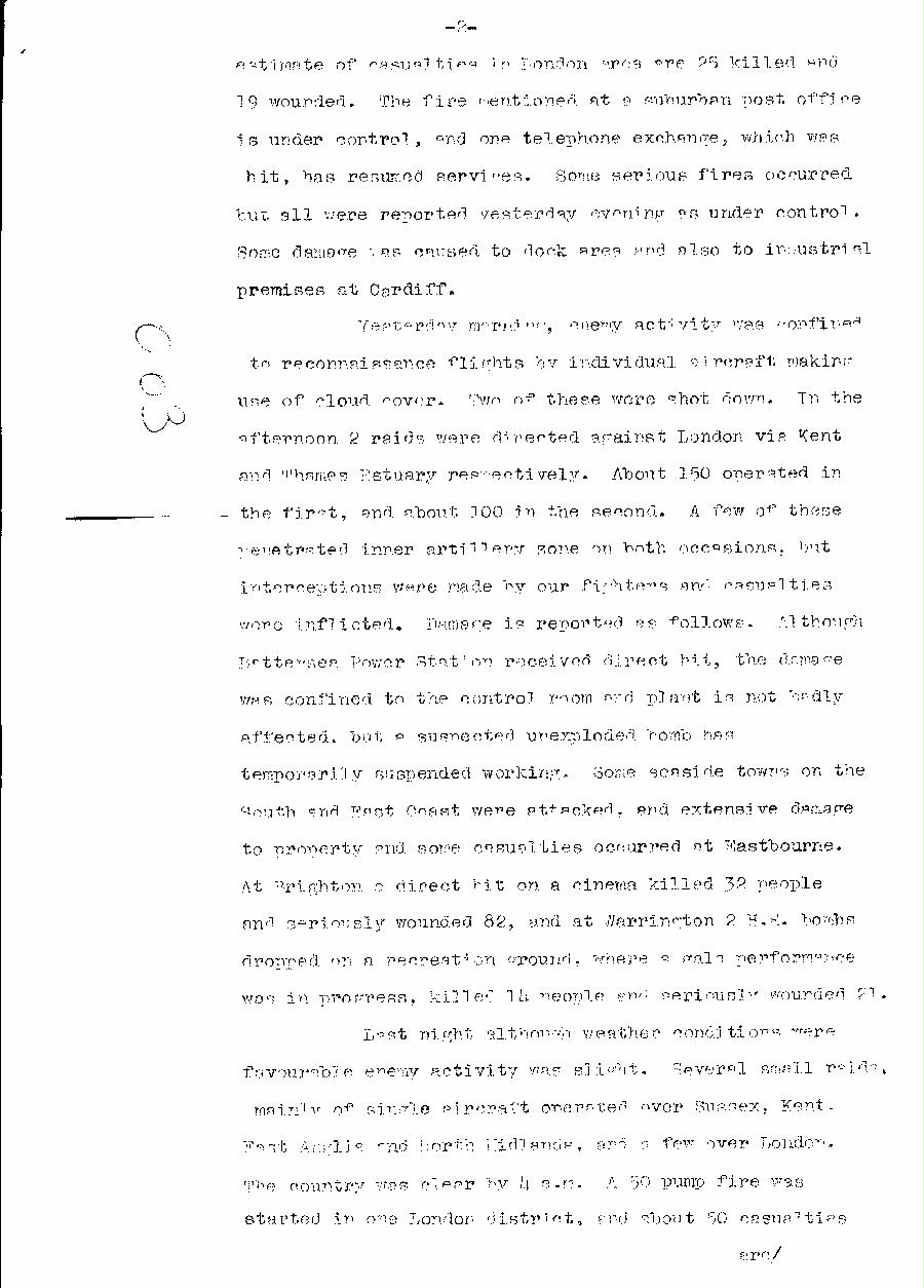 [a310o03.jpg] - Telegram dispatched from London re:military situation. 9/15/40 - Page 2