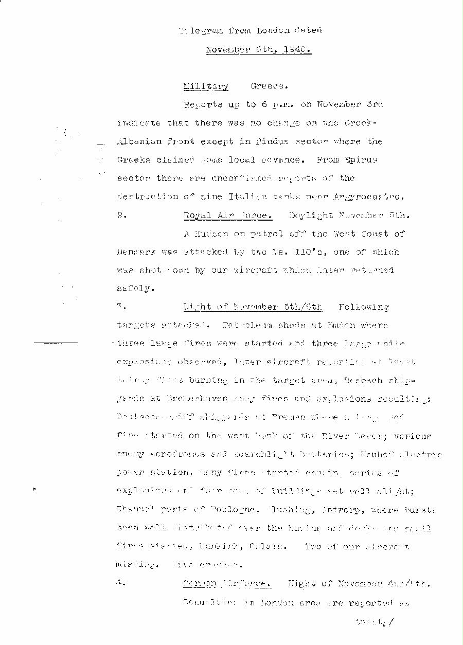 [a313h02.jpg] - Report from London on military situation 11/6/40 - Page 1