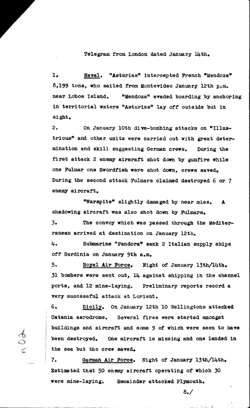 [a316n02.jpg] - Telegram from London regarding military situation 1/14/41
